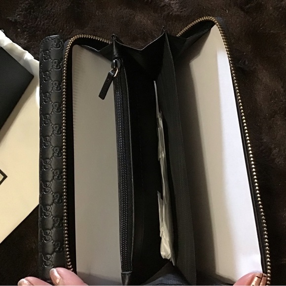 NEW!! Gucci Microguccissima Black Zip Around with front snap wallet - Picture 3 of 9
